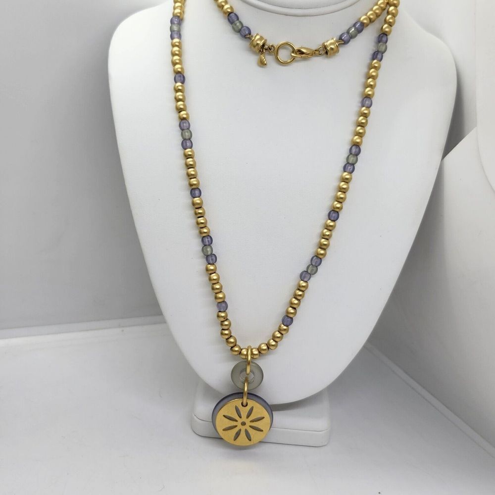 Liz Claiborne Gold and Purple Beaded Necklace…A beautiful accent to any attire! - Picture 2 of 7